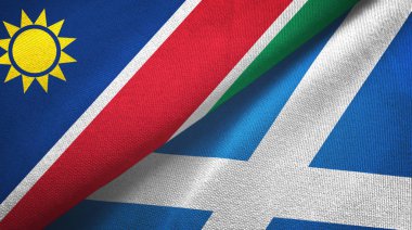 Namibya ve İskoçya iki bayraklı kumaş, kumaş dokusu