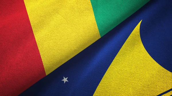 Guinea and Tokelau two flags textile cloth, fabric texture