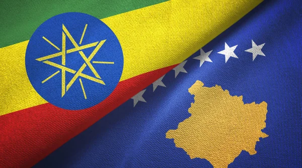Etiyopya ve Kosova 'da tekstil kumaşı ve kumaş dokusu iki bayrak altında