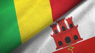 Mali ve Cebelitarık iki bayraklı kumaş, kumaş dokusu
