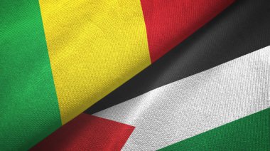 Mali ve Filistin iki bayrak tekstil kumaşı, kumaş dokusu