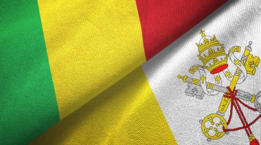 Mali ve Vatikan iki bayrak tekstil kumaşı, kumaş dokusu