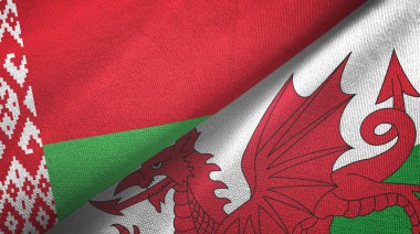 Belarus ve Galler iki bayraklı kumaş, kumaş dokusu