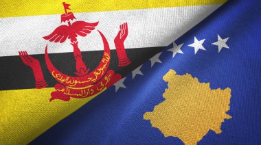 Brunei ve Kosova 'da tekstil kumaşı ve kumaş dokusu iki bayrak altında