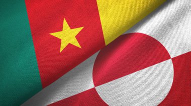 Kamerun ve Grönland iki bayraklı kumaş, kumaş dokusu