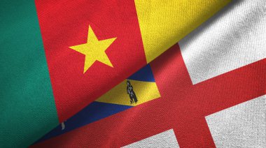 Kamerun ve Herm iki bayraklı kumaş, kumaş dokusu