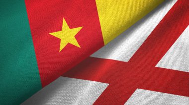 Kamerun ve Kuzey İrlanda iki bayraklı kumaş, kumaş dokusu