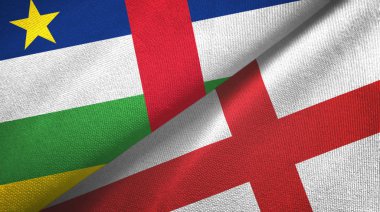 Orta Afrika Cumhuriyeti ve İngiltere iki bayrak tekstil kumaşı, kumaş dokusu