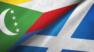 Komorolar ve İskoçya iki bayraklı kumaş, kumaş dokusu