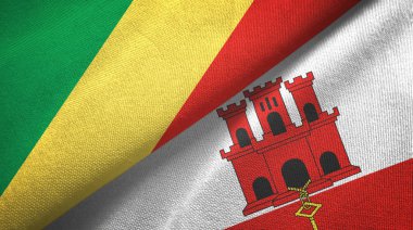 Kongo ve Cebelitarık iki bayraklı kumaş, kumaş dokusu