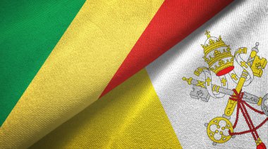 Kongo ve Vatikan iki bayraklı kumaş, kumaş dokusu