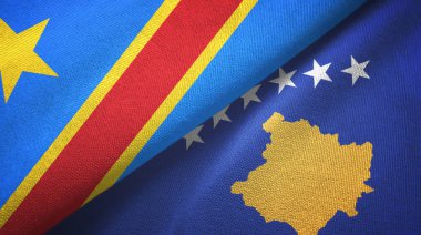 Kongo Demokratik Cumhuriyeti ve Kosova 'da tekstil kumaşı ve kumaş dokusu iki bayrak altında