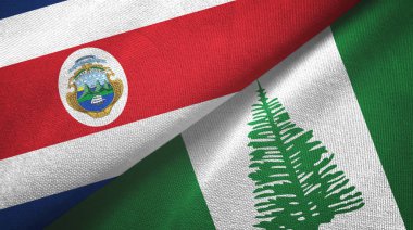 Kosta Rika ve Norfolk Adası iki bayraklı kumaş, kumaş dokusu