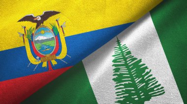 Ekvador ve Norfolk Adası iki bayraklı kumaş, kumaş dokusu