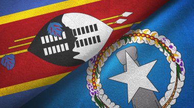 Eswatini ve Kuzey Mariana Adaları iki bayraklı kumaş, kumaş dokusu