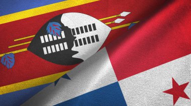 Eswatini ve Panama iki bayraklı kumaş, kumaş dokusu