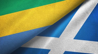 Gabon ve İskoçya iki bayraklı kumaş, kumaş dokusu