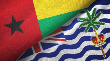 Gine-Bissau ve İngiliz Kızılderili Bölgesi İki bayrak tekstil kumaşı