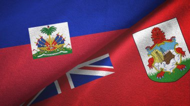 Haiti ve Bermuda iki bayraklı kumaş, kumaş dokusu