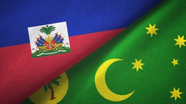 Haiti ve Cocos Keeling Adaları iki bayraklı kumaş, kumaş dokusu