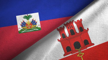 Haiti ve Cebelitarık iki bayraklı kumaş, kumaş dokusu