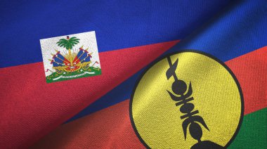 Haiti ve Yeni Kaledonya iki bayraklı kumaş, kumaş dokusu