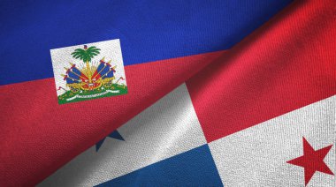 Haiti ve Panama iki bayraklı kumaş, kumaş dokusu
