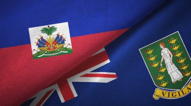 Haiti ve Virgin Adaları İngiltere 'de iki bayraklı kumaş, kumaş dokusu