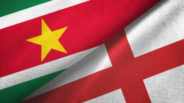 Surinam ve İngiltere iki bayraklı kumaş, kumaş dokusu
