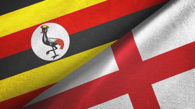 Uganda ve İngiltere iki bayraklı kumaş, kumaş dokusu