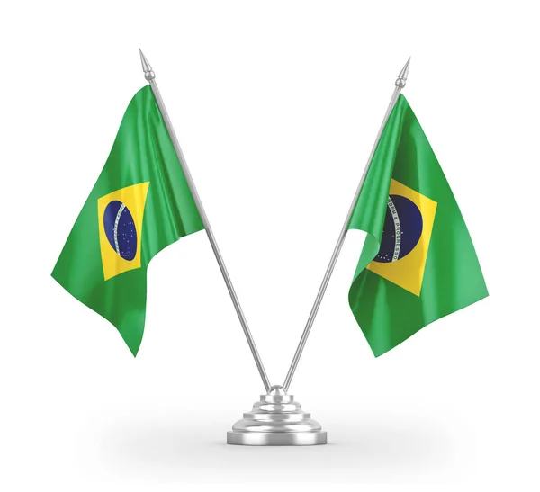 Brazil table flags isolated on white 3D rendering — Stockfoto