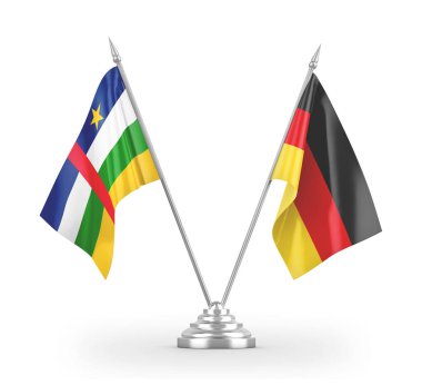 Germany and Central African Republic table flags isolated on white 3D rendering 