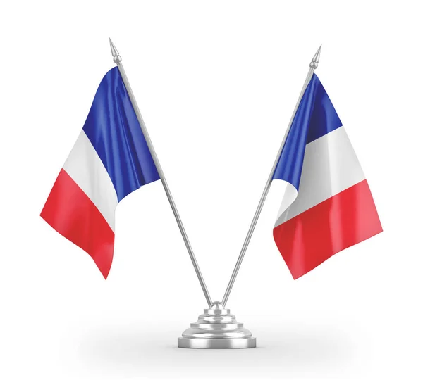 Bandiere da tavolo Francia isolate su rendering 3D bianco — Foto Stock