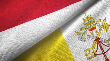 Endonezya ve Vatikan iki bayraklı kumaş, kumaş dokusu