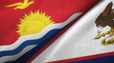 Kiribati ve Amerikan Samoası iki bayraklı kumaş, kumaş dokusu