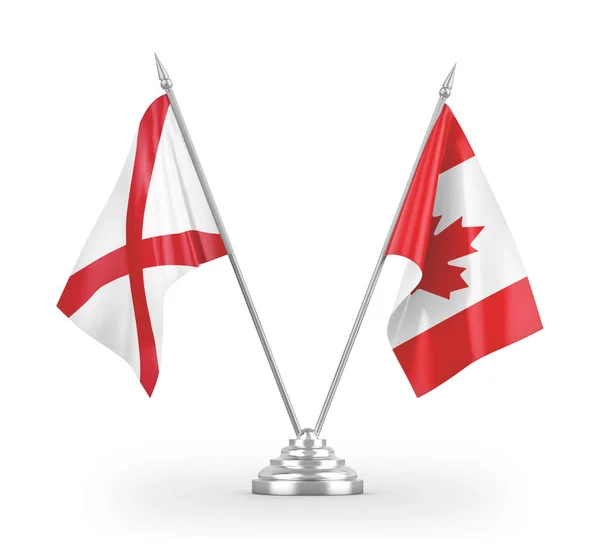 Canada and Northern Ireland table flags isolated on white 3D rendering — Stock Photo, Image