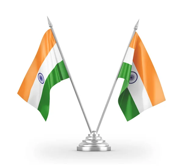 India tábla zászlók elszigetelt fehér 3d renderelés — Stock Fotó