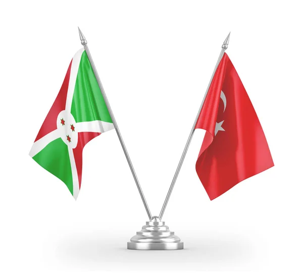 Flag tabel Turki dan Burundi diisolasi pada render 3D putih — Stok Foto