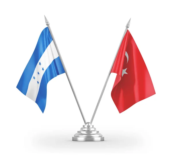 Flag tabel Turki dan Honduras terisolasi pada render 3D putih — Stok Foto