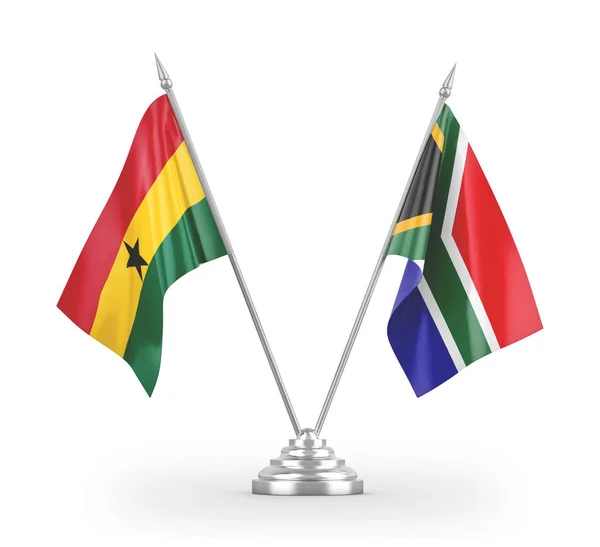ธงตารางแอฟริกาใต้และกานาแยกกันบนสีขาว 3D — ภาพถ่ายสต็อก