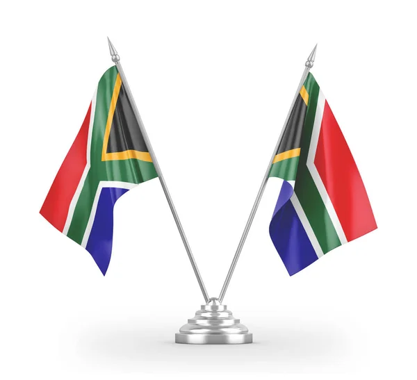 Dél-Afrika tábla zászlók elszigetelt fehér 3d renderelés — Stock Fotó