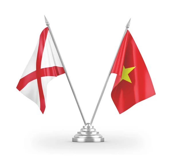 stock image Vietnam and Northern Ireland table flags isolated on white 3D rendering