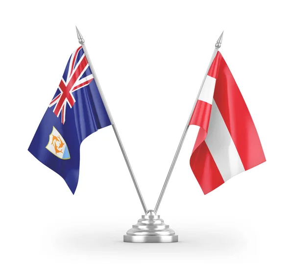 Austria Anguilla Table Flagi Izolowane Białym Tle Renderowania — Zdjęcie stockowe