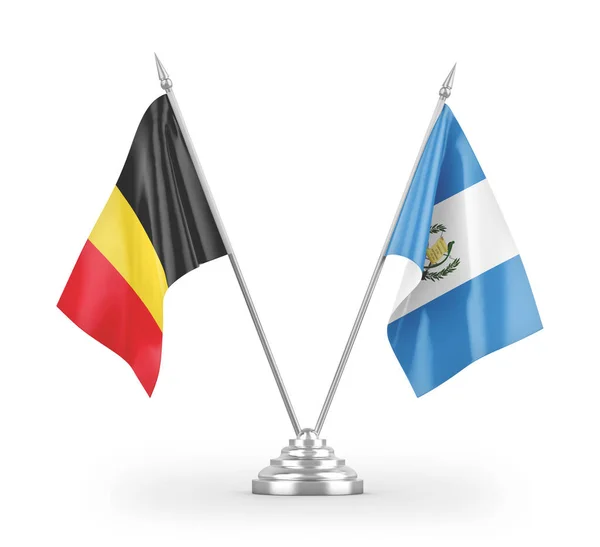Guatemala Belgien Bordflag Isoleret Hvid Baggrund Rendering - Stock-foto