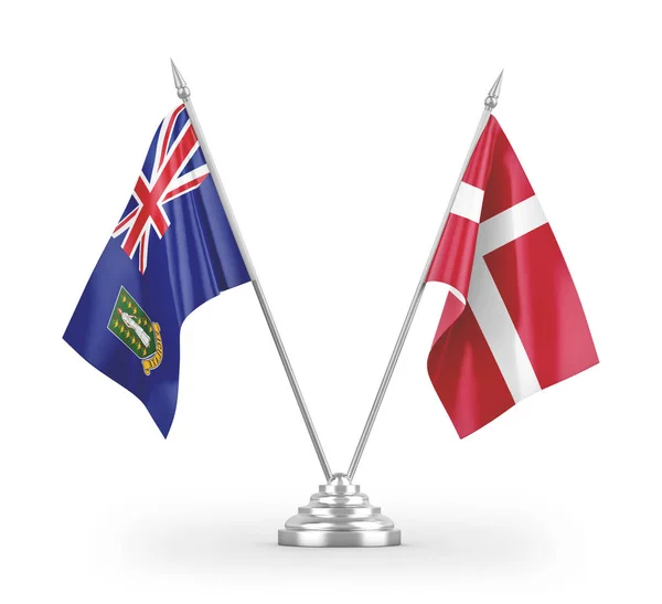 Denmark Virgin Islands Британські Табличні Прапори Ізольовані Білому Фоні Рендеринга — стокове фото
