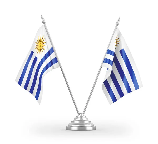 Uruguay Table Flags Isolated White Background Rendering — Stock Photo, Image