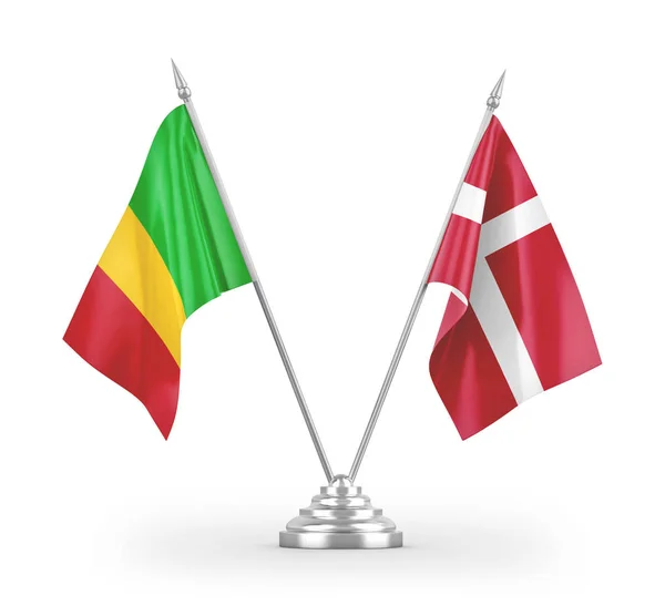 Dania Mali Table Flagi Izolowane Białym Tle Rendering — Zdjęcie stockowe