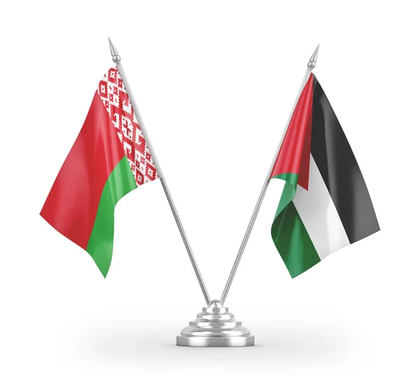 Jordan Belarus Table Flags Isolated White Background Rendering — Stock Photo, Image