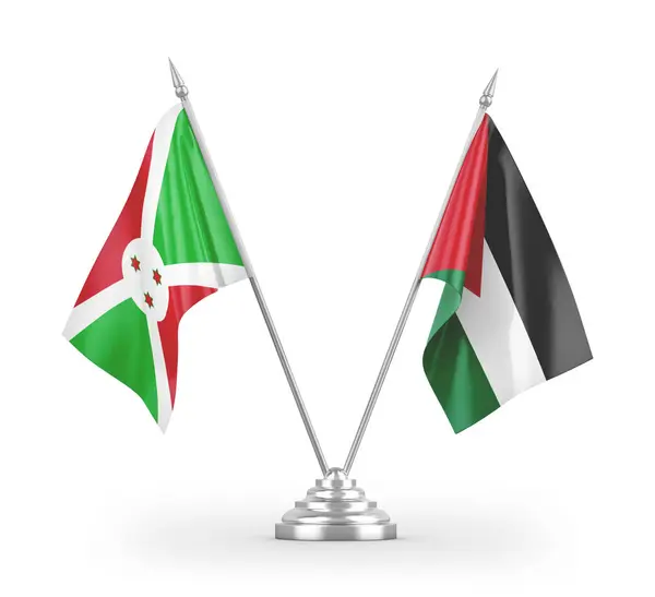 Banderas Mesa Jordan Burundi Aisladas Sobre Fondo Blanco —  Fotos de Stock