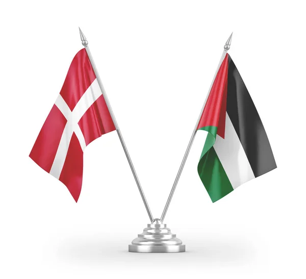 Jordan Dania Table Flagi Izolowane Białym Tle Renderowania — Zdjęcie stockowe